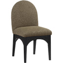  Color_Black/ Green -- Waldorf Olive Boucle Fabric Upholstered Dining Side Chair IMAGE 1