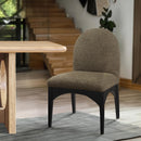  Color_Black/ Green -- Waldorf Olive Boucle Fabric Upholstered Dining Side Chair IMAGE 2