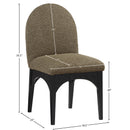 Meridian Waldorf Olive Boucle Fabric Dining Chair IMAGE 8