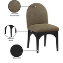  Color_Black/ Green -- Waldorf Olive Boucle Fabric Upholstered Dining Side Chair IMAGE 9