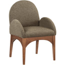  Color_Green/ Walnut -- Waldorf Olive Boucle Fabric Upholstered Dining Arm Chair IMAGE 1
