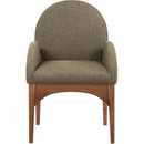  Color_Green/ Walnut -- Waldorf Olive Boucle Fabric Upholstered Dining Arm Chair IMAGE 4