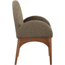  Color_Green/ Walnut -- Waldorf Olive Boucle Fabric Upholstered Dining Arm Chair IMAGE 5