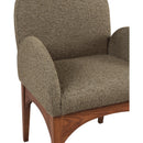  Color_Green/ Walnut -- Waldorf Olive Boucle Fabric Upholstered Dining Arm Chair IMAGE 7