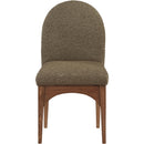  Color_Green/ Walnut -- Waldorf Olive Boucle Fabric Upholstered Dining Side Chair IMAGE 4
