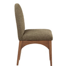  Color_Green/ Walnut -- Waldorf Olive Boucle Fabric Upholstered Dining Side Chair IMAGE 5