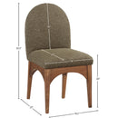  Color_Green/ Walnut -- Waldorf Olive Boucle Fabric Upholstered Dining Side Chair IMAGE 8
