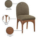  Color_Green/ Walnut -- Waldorf Olive Boucle Fabric Upholstered Dining Side Chair IMAGE 9