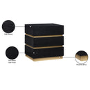  Color_Black/ Brass -- Meridian Zaylan 3 Drawer Nightstand IMAGE 11