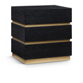  Color_Black/ Brass -- Meridian Zaylan 3 Drawer Nightstand IMAGE 1