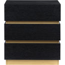  Color_Black/ Brass -- Meridian Zaylan 3 Drawer Nightstand IMAGE 3