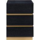  Color_Black/ Brass -- Meridian Zaylan 3 Drawer Nightstand IMAGE 4