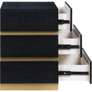  Color_Black/ Brass -- Meridian Zaylan 3 Drawer Nightstand IMAGE 5