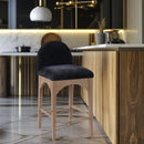 Meridian Waldorf Black Chenille Fabric Stool IMAGE 8