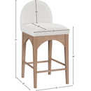  Color_Cream/ Natural -- Waldorf Cream Chenille Fabric Upholstered Counter Stool IMAGE 10