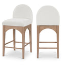  Color_Cream/ Natural -- Waldorf Cream Chenille Fabric Upholstered Counter Stool IMAGE 1
