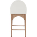 Meridian Waldorf Cream Chenille Fabric Stool IMAGE 2