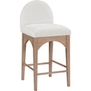 Meridian Waldorf Cream Chenille Fabric Stool IMAGE 3