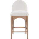  Color_Cream/ Natural -- Waldorf Cream Chenille Fabric Upholstered Counter Stool IMAGE 4