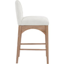 Meridian Waldorf Cream Chenille Fabric Stool IMAGE 5