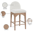  Color_Cream/ Natural -- Waldorf Cream Chenille Fabric Upholstered Counter Stool IMAGE 9
