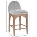  Color_Grey/ Natural -- Waldorf Grey Chenille Fabric Upholstered Counter Stool IMAGE 10