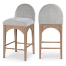 Meridian Waldorf Grey Chenille Fabric Stool IMAGE 1