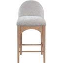 Meridian Waldorf Grey Chenille Fabric Stool IMAGE 4