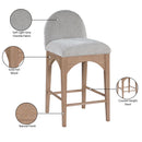 Color_Grey/ Natural -- Waldorf Grey Chenille Fabric Upholstered Counter Stool IMAGE 9