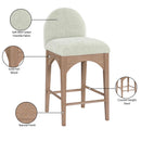  Color_Green/ Natural -- Waldorf Mint Chenille Fabric Upholstered Counter Stool IMAGE 9