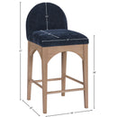  Color_Natural/ Navy -- Waldorf Navy Chenille Fabric Upholstered Counter Stool IMAGE 10