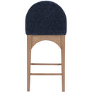  Color_Natural/ Navy -- Waldorf Navy Chenille Fabric Upholstered Counter Stool IMAGE 2