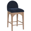  Color_Natural/ Navy -- Waldorf Navy Chenille Fabric Upholstered Counter Stool IMAGE 3