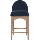  Color_Natural/ Navy -- Waldorf Navy Chenille Fabric Upholstered Counter Stool IMAGE 4