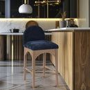 Color_Natural/ Navy -- Waldorf Navy Chenille Fabric Upholstered Counter Stool IMAGE 8