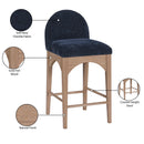  Color_Natural/ Navy -- Waldorf Navy Chenille Fabric Upholstered Counter Stool IMAGE 9