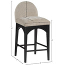 Meridian Waldorf Beige Chenille Fabric Stool IMAGE 10