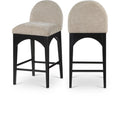 Meridian Waldorf Beige Chenille Fabric Stool IMAGE 1