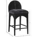  Color_Black -- Waldorf Black Chenille Fabric Upholstered Counter Stool IMAGE 10