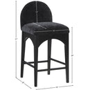 Meridian Waldorf Black Chenille Fabric Stool IMAGE 10