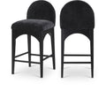  Color_Black -- Waldorf Black Chenille Fabric Upholstered Counter Stool IMAGE 1