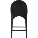  Color_Black -- Waldorf Black Chenille Fabric Upholstered Counter Stool IMAGE 2