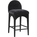  Color_Black -- Waldorf Black Chenille Fabric Upholstered Counter Stool IMAGE 3