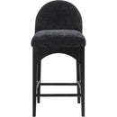  Color_Black -- Waldorf Black Chenille Fabric Upholstered Counter Stool IMAGE 4