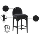  Color_Black -- Waldorf Black Chenille Fabric Upholstered Counter Stool IMAGE 9