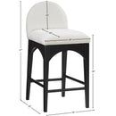  Color_Black/ Cream -- Waldorf Cream Chenille Fabric Upholstered Counter Stool IMAGE 10