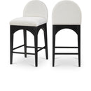 Meridian Waldorf Cream Chenille Fabric Stool IMAGE 1