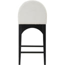  Color_Black/ Cream -- Waldorf Cream Chenille Fabric Upholstered Counter Stool IMAGE 2