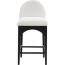  Color_Black/ Cream -- Waldorf Cream Chenille Fabric Upholstered Counter Stool IMAGE 4