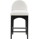 Meridian Waldorf Cream Chenille Fabric Stool IMAGE 4